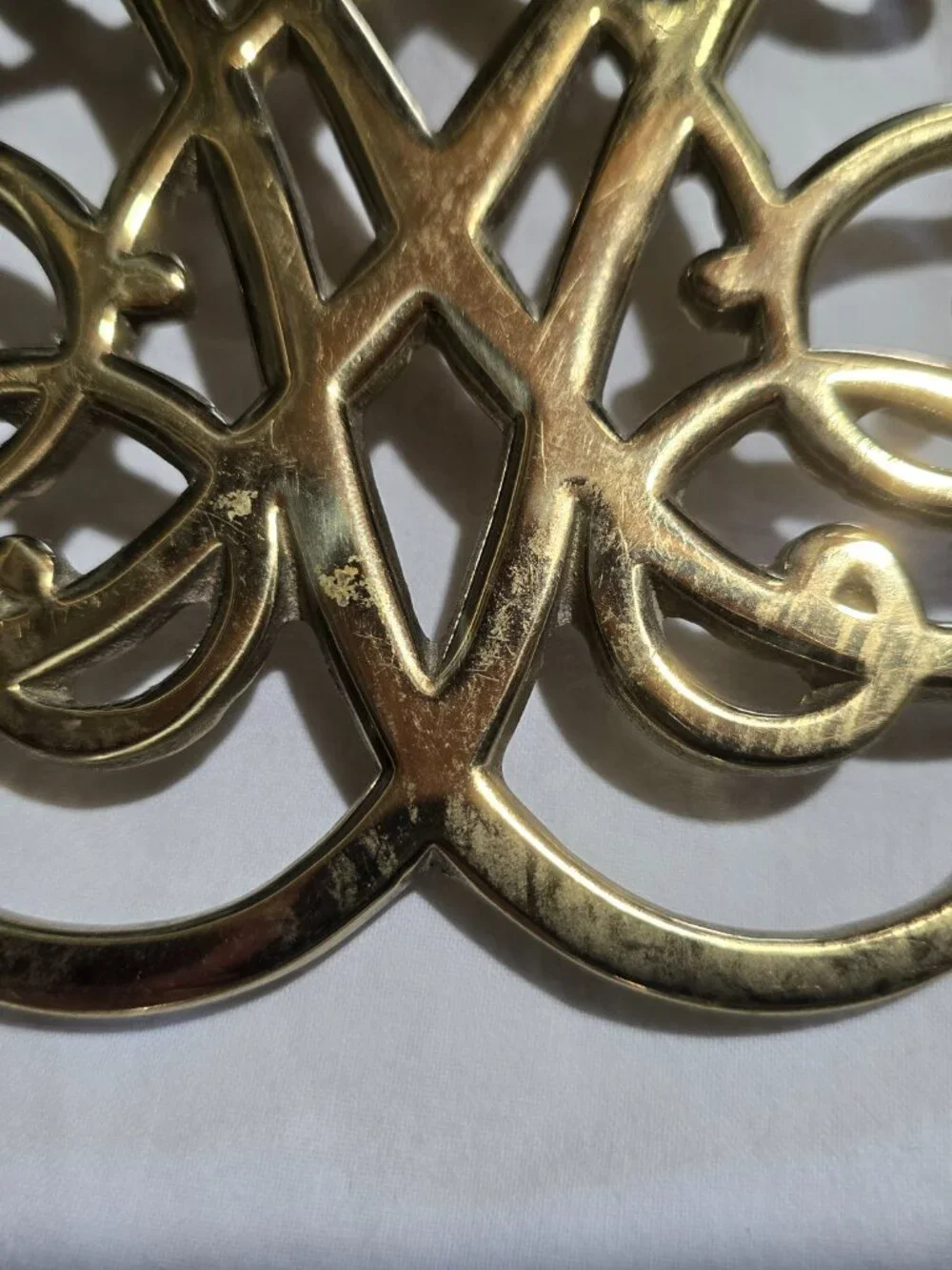 Vintage Thomas Jefferson Cipher Trivet - Solid Brass - Monticello Souvenir 1961